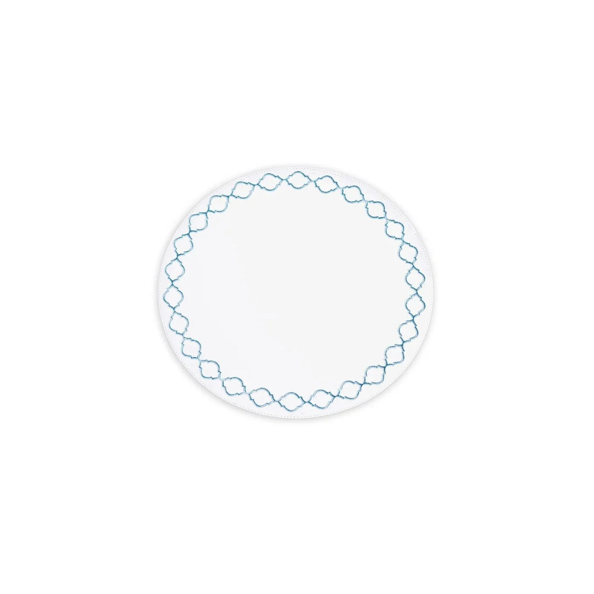 VIDA Round Embroidered Quatrefoil Placemats - Set of 4