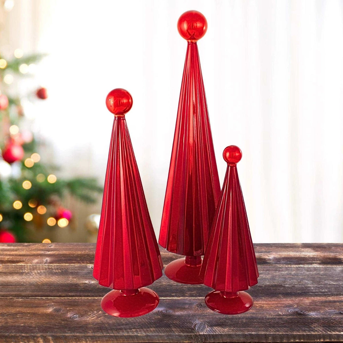 Cody Foster pleated tree- crimson red
