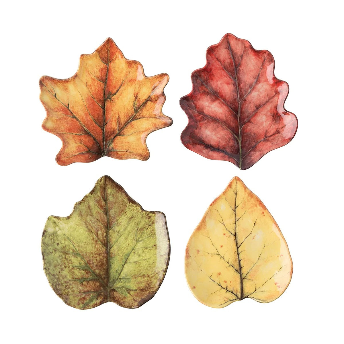 Juliska Forest Walk Leaf Cocktail Plate Set/4