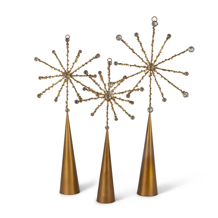 Park Hill Metal Starburst Sequin Trees Set of 3