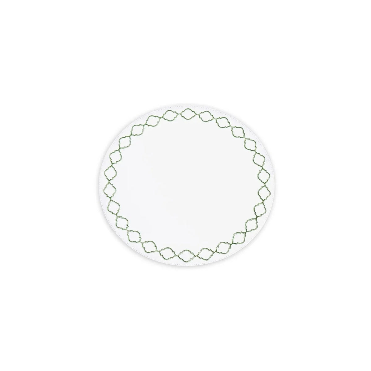 VIDA Round Embroidered Quatrefoil Placemats - Set of 4