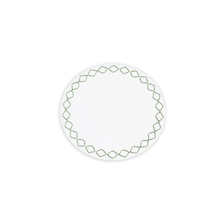 VIDA Round Embroidered Quatrefoil Placemats - Set of 4