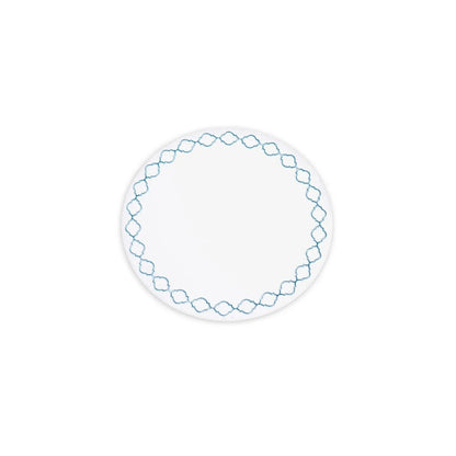 VIDA Round Embroidered Quatrefoil Placemats - Set of 4