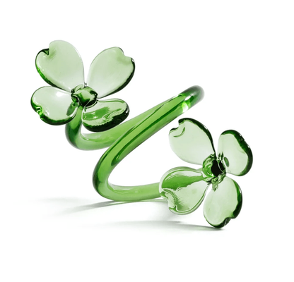 Botanica Glass Flower Napkin Rings - set of 4