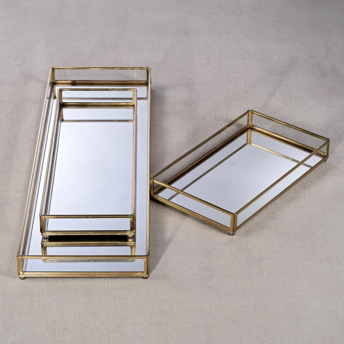 Zodax Celine Metal-edged Mirrored Glass Vanity Tray