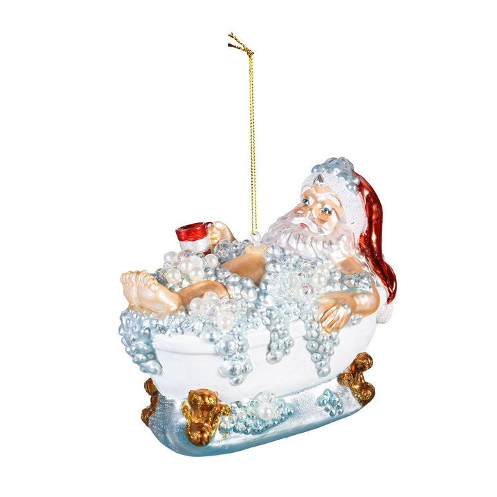 180 degrees Santa Bathtub Orn glass
