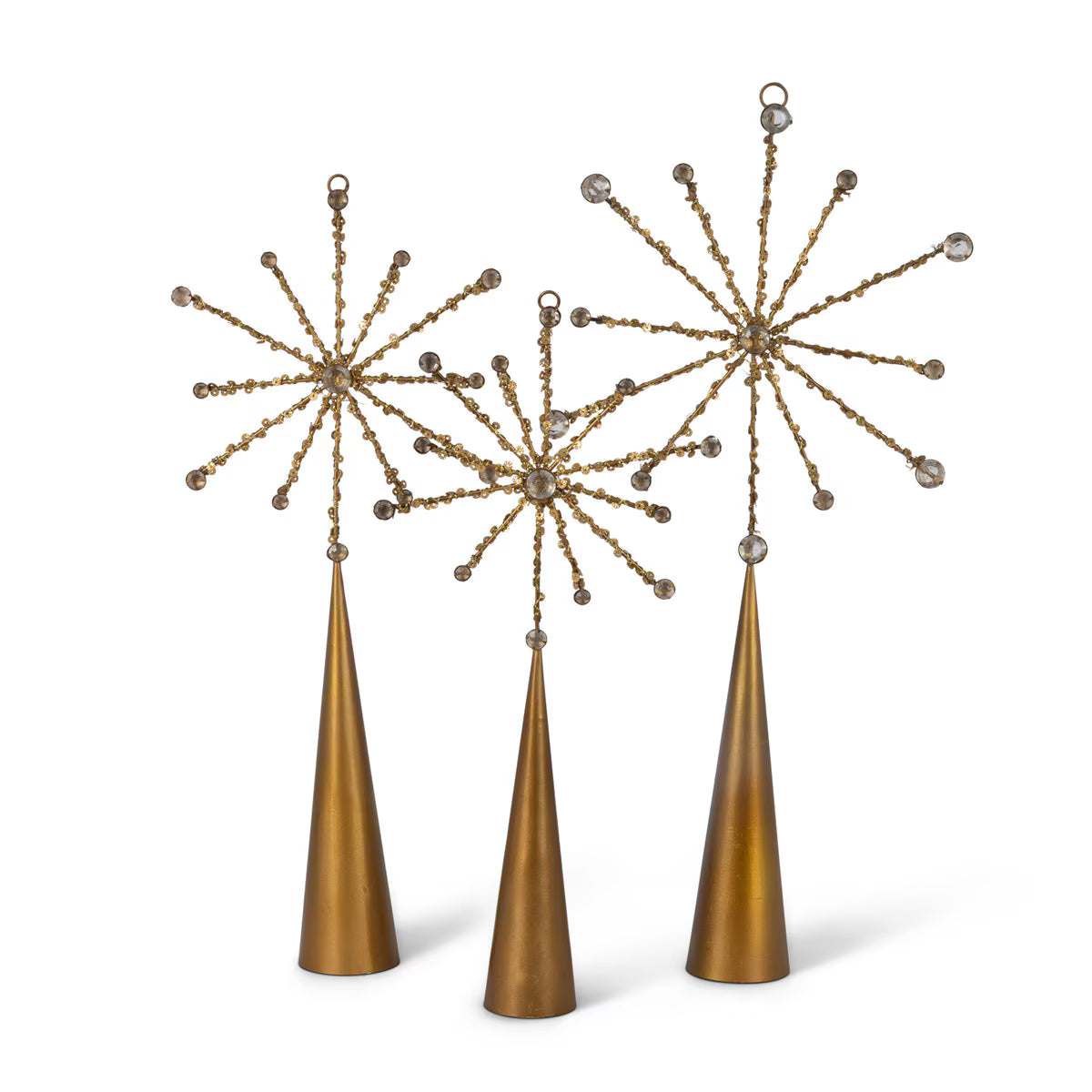 Park Hill Metal Starburst Sequin Trees Set of 3