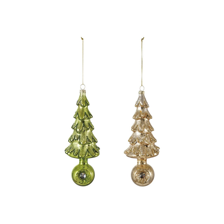 Creative Co-op Mercury Glass Tree ornament with witch's eye base